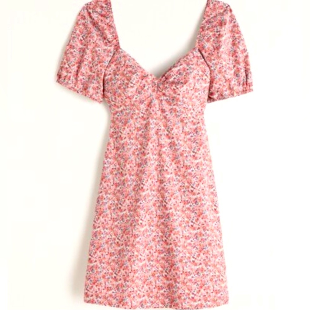 Abercrombie & Fitch Twist-Front Poplin Mini Dress